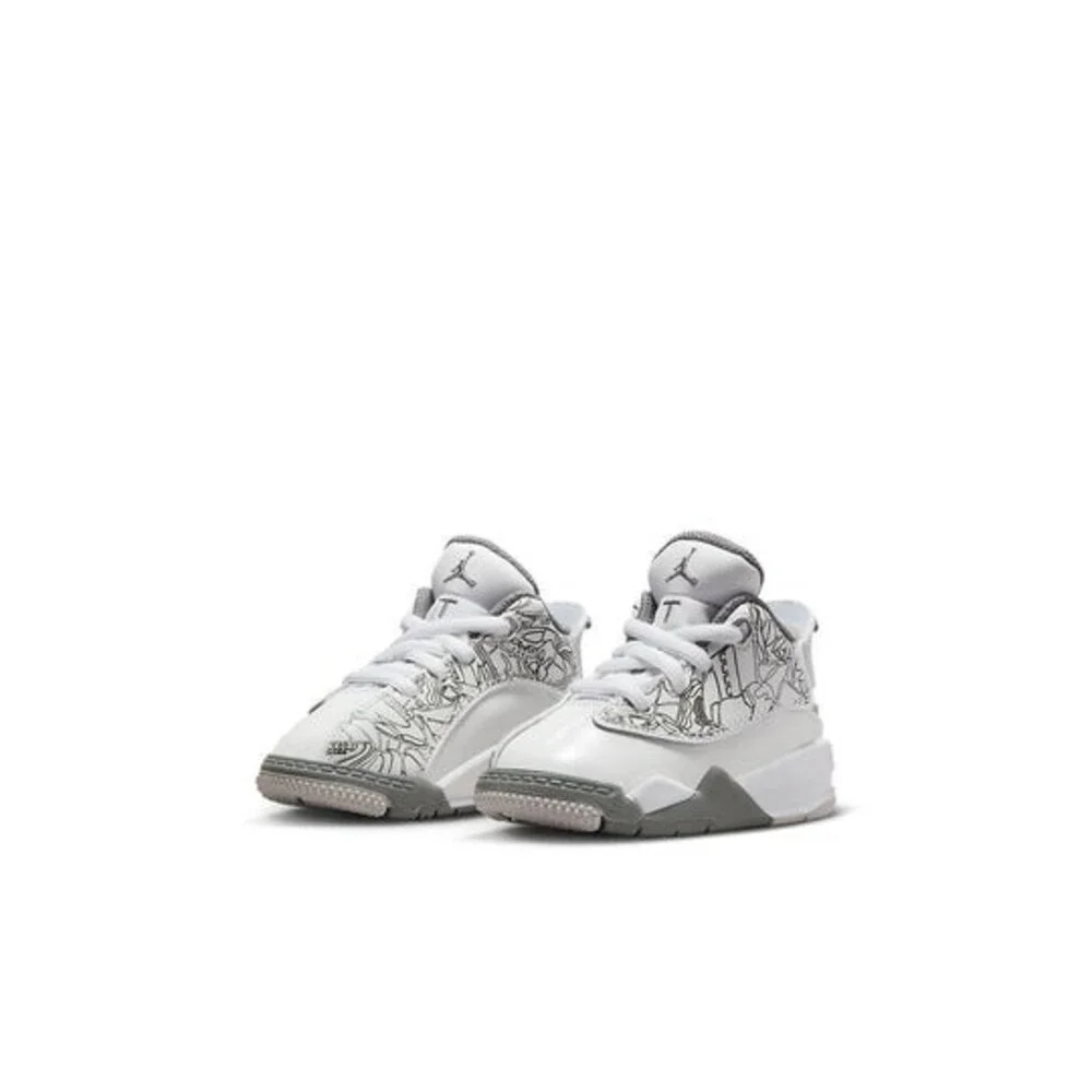 Air Jordan Dub Zero DV1358-107 Toddler 4 White Cool Gray Lifestyle Shoes GBNC22